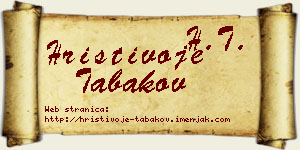 Hristivoje Tabakov vizit kartica
